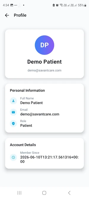 Savant Care Patient Portal Screenshot 0
