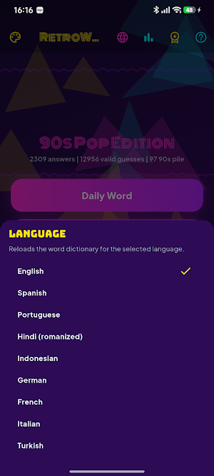 Pixel 90s Retro Word Game Screenshot 1
