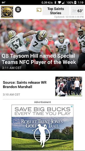 Final Play: Saints News Screenshot 0