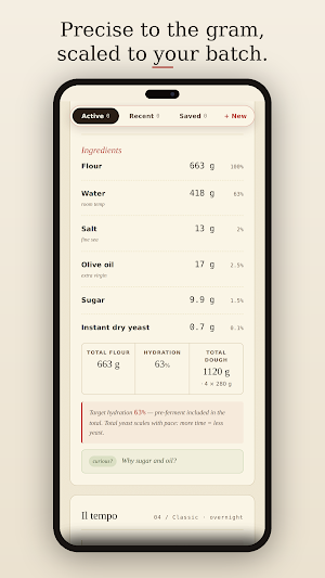 Impasto: Pizza Dough Planner Screenshot 2
