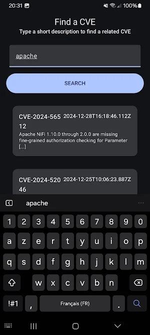 CVE Finder Screenshot 0
