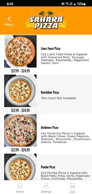 Sahara Pizza Screenshot 2