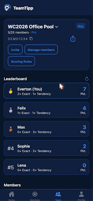 TeamTipp Screenshot 2