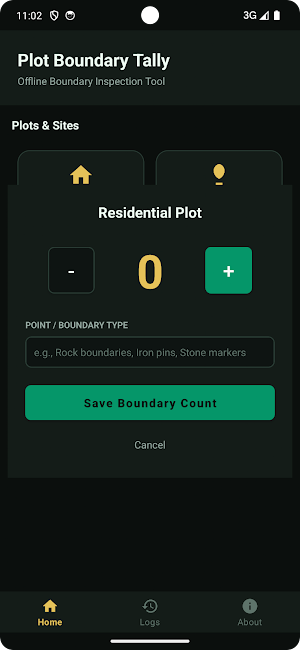 Plot Boundary Tally Screenshot 1