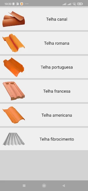 calculadora de telhas Screenshot 2