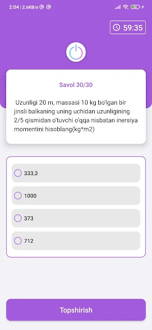 Matematika Fizikadan testlar Screenshot 1