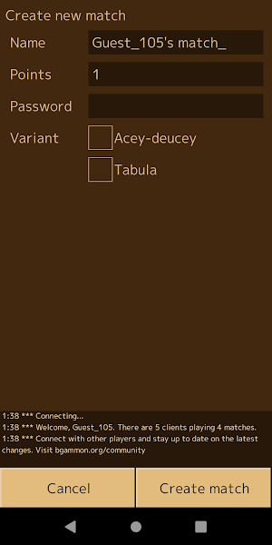 bgammon.org - Play Backgammon Screenshot 2
