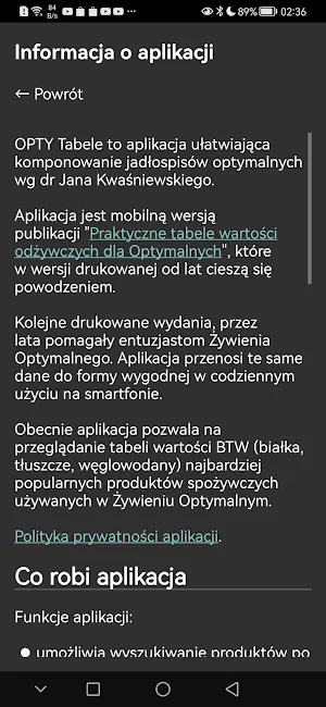 OPTY Tabele Screenshot 0