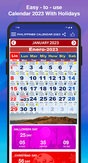 Philippines Calendar 2023 Screenshot 1