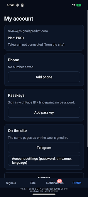 SignalsPredict Screenshot 2