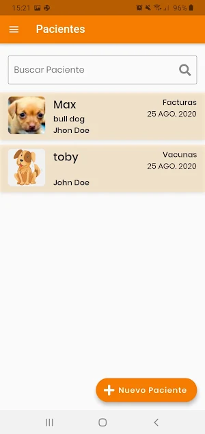 Veterinary Health Record Screenshot 1