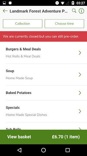 Landmark Food Ordering Screenshot 1