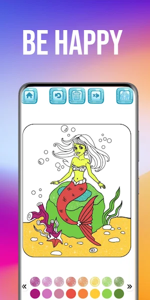 Happy Mermaid Coloring Book Screenshot 2