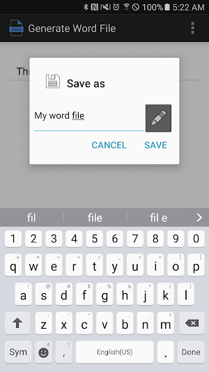 Generate Word File Screenshot 3