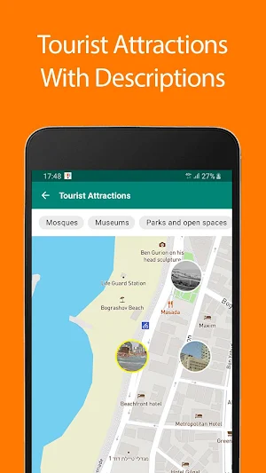 Tel Aviv Offline Map and Travel Guide Screenshot 0