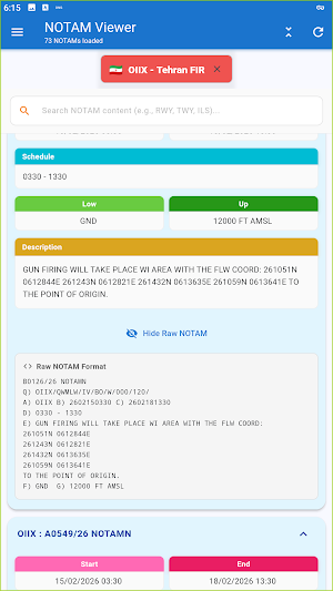 NOTAMs Viewer Screenshot 3