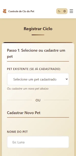 Controle de Cio do Pet Screenshot 3