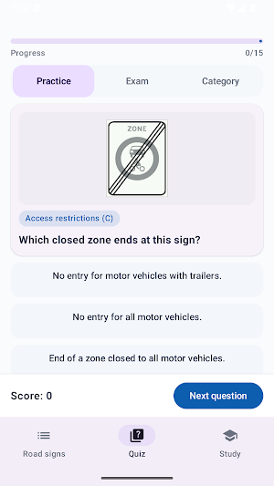 Dutch Road Signs Quiz Screenshot 2