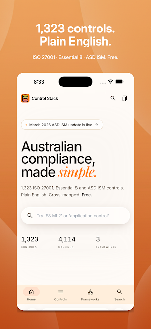 Control Stack: ISO 27001 & E8 Screenshot 3