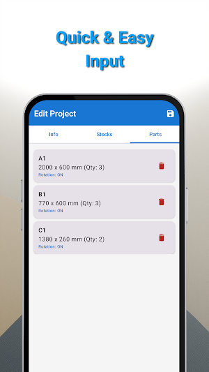 SmartCut: Cut List Optimizer Screenshot 2