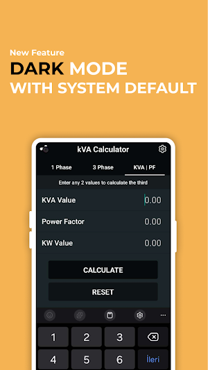 kVA Calculator kVA to Kw to Pf Screenshot 2