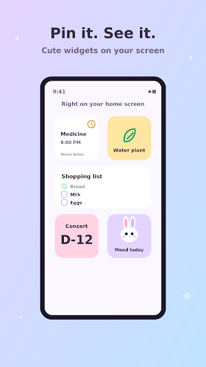 Memo Notes: Cute Notes Widget Screenshot 2