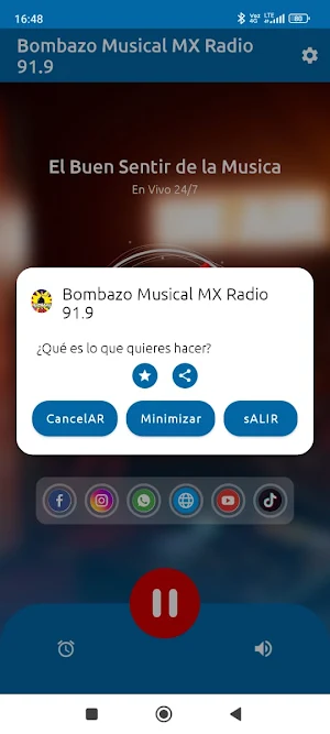 Bombazo Musical MX Radio 91.9 Screenshot 1
