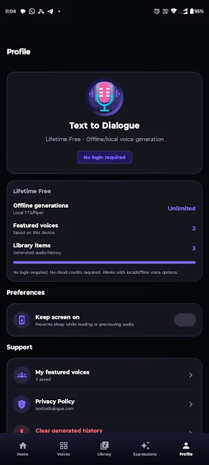 Text to Dialogue: Offline TTS Screenshot 0