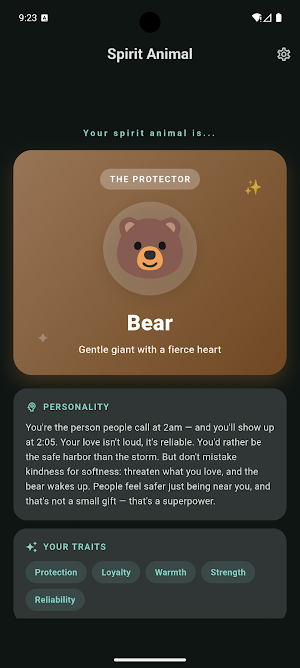 Spirit Animal Test Screenshot 2