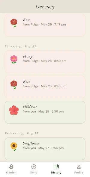 Our Flower Garden: Couples App Screenshot 2