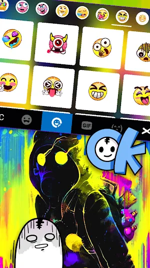 Graffiti Maskman Keyboard Background Screenshot 2