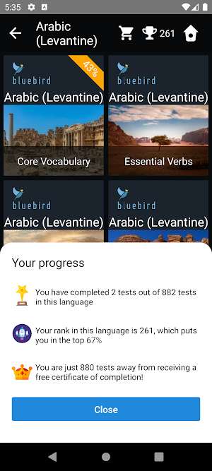 Levantine Arabic Tests Screenshot 2