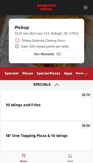 Sinbad's Pizza and Subs Screenshot 1