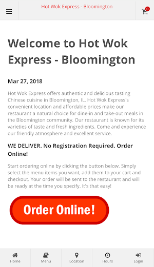Hot Wok Express Bloomington Screenshot 0