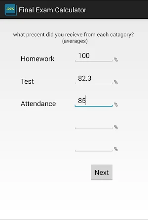 Final Exam Calculator Screenshot 2
