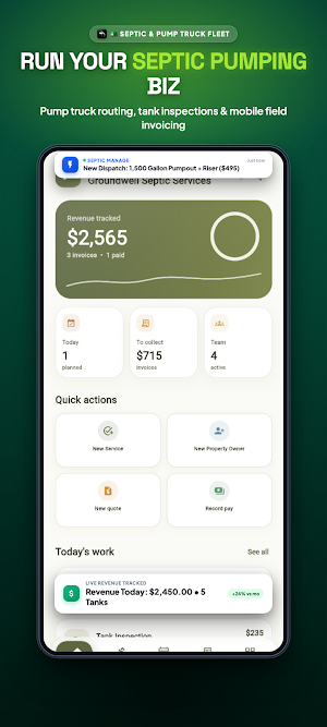 Septic Service Business Manage Screenshot 0