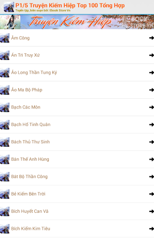 Truyện Kiếm Hiệp Top 100 Tổng  Screenshot 2