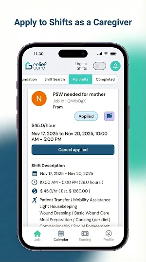 Relief Care Screenshot 2