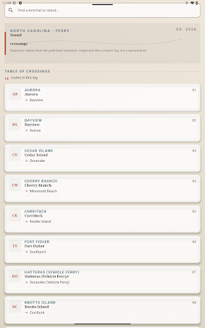 North Carolina Ferry Schedules Screenshot 3