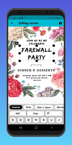 Invitation card maker : events Screenshot 1