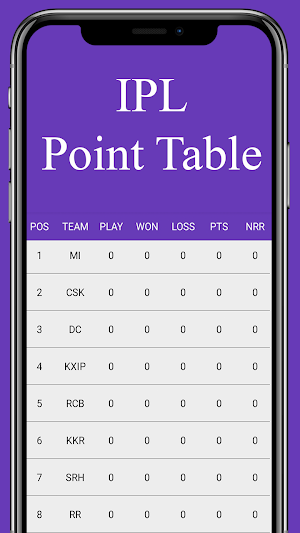 IPL 2020 Schedule, Point Table and Players List Screenshot 1
