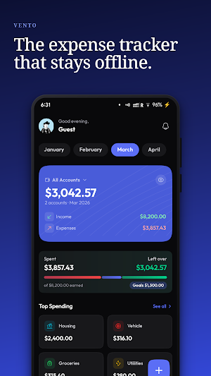 Vento Expense & Budget Tracker Screenshot 0