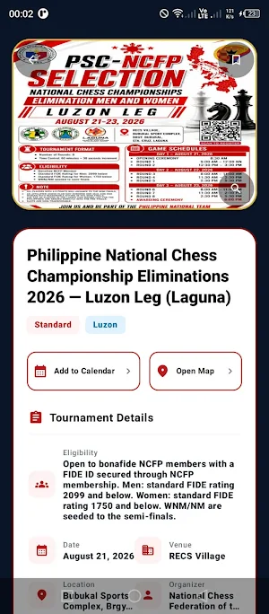 Philippine Chess Tournaments Screenshot 2