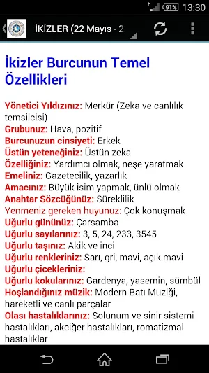 Burçların Özellikleri ve Uyumu Screenshot 1