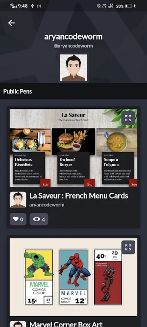 CodePen: Pens & Source Codes Screenshot 2