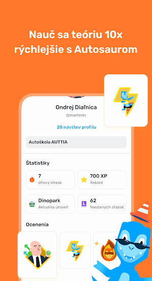 Autosaurus - Testy na vodičák Screenshot 3