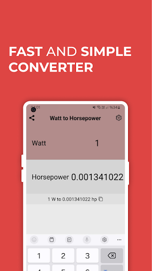 Watt to Horsepower Converter Screenshot 0