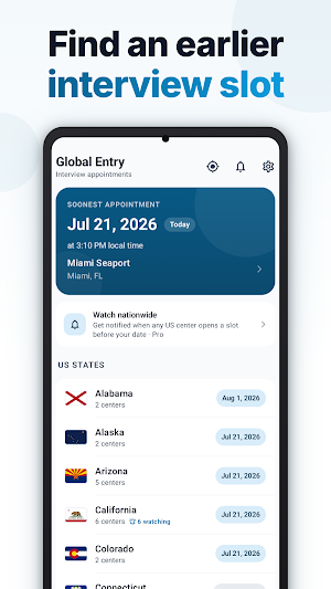 Global Entry Appointments Screenshot 0