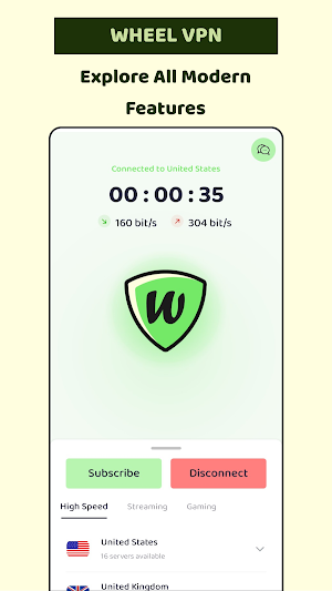 WheelVPN: Private & Secure VPN Screenshot 0