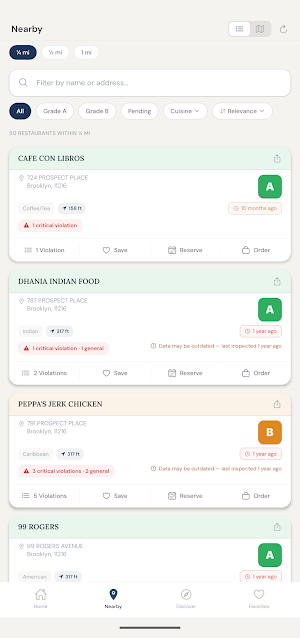 CleanPlate: Restaurant Grades Screenshot 2